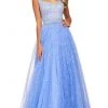 Sherri Hill - 53541 Cap Sleeve Beaded Glitter A-Line Dress
