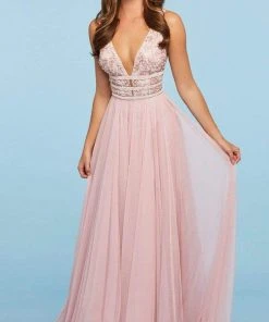 Sherri Hill - 53551 Mesh Long Beaded Dress