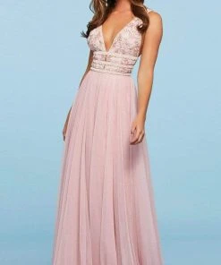 Sherri Hill - 53551 Mesh Long Beaded Dress