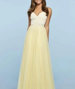 Sherri Hill - 53556 Beaded Bodice Chiffon A-Line Dress