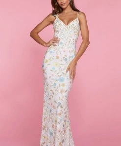 Sherri Hill - 53558 Beaded V-Neck Long Dress