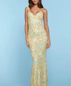 Sherri Hill - 53558 Beaded V-Neck Long Dress