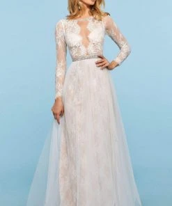 Sherri Hill - 53565 Bateau Beaded Long Sleeve Dress