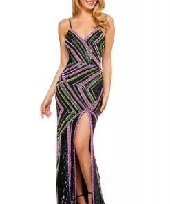 Sherri Hill - 53572 V-Neck Long Beaded Dress