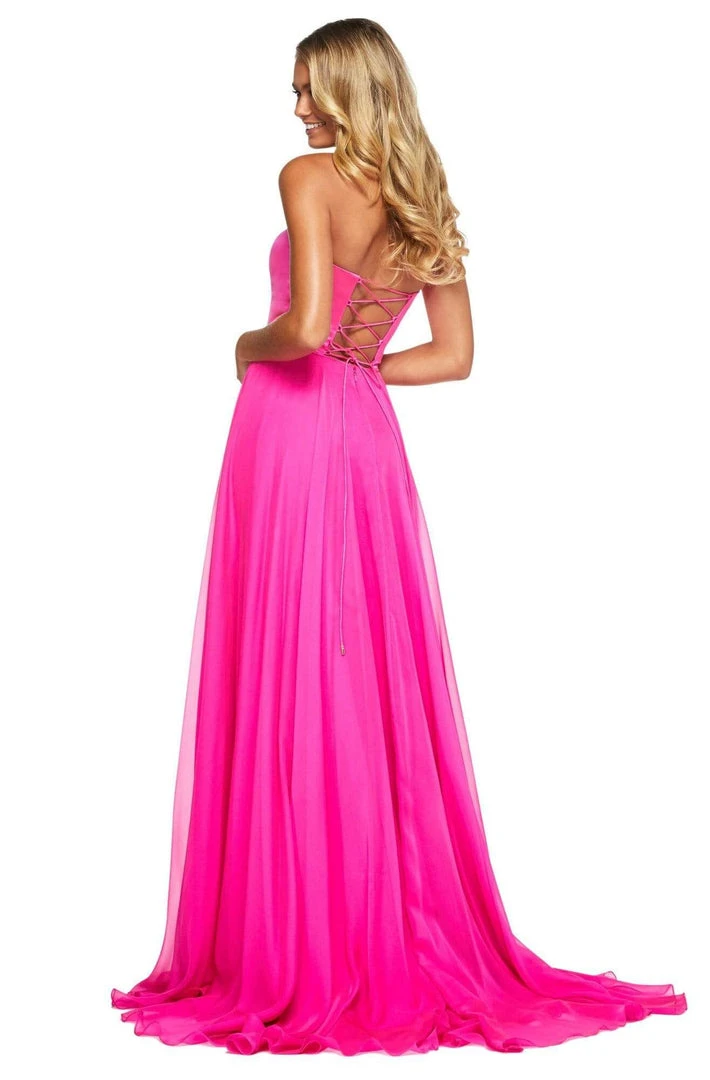 Sherri Hill - 53574 Satin Corset Lace-Up Bodice Long A Line Dress 5 Sherri Hill - 53574 Satin Corset Lace-Up Bodice Long A Line Dress