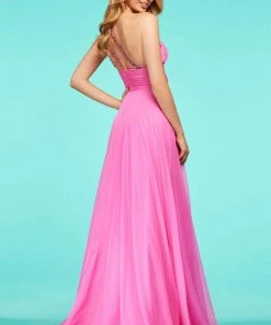 Sherri Hill - 53575 Embellished One Shoulder Chiffon A-Line Dress
