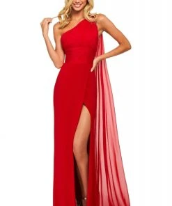 Sherri Hill - 53576 Long One Shoulder High Slit Dress