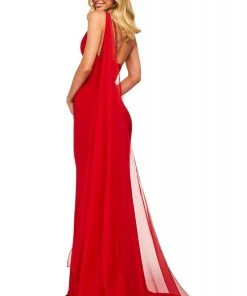 Sherri Hill - 53576 Long One Shoulder High Slit Dress 5 Sherri Hill - 53576 Long One Shoulder High Slit Dress
