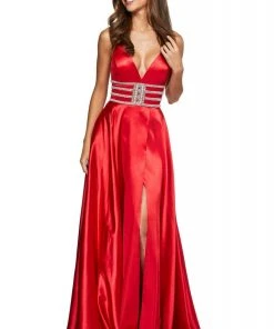 Sherri Hill - 53578 Beaded Empire Satin A-Line Dress