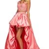 Sherri Hill - 53579 Cap Sleeve Lace Bodice High Low Dress