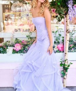 Sherri Hill - 53580 Strapless Beaded Pleat-Ornate Trumpet Dress