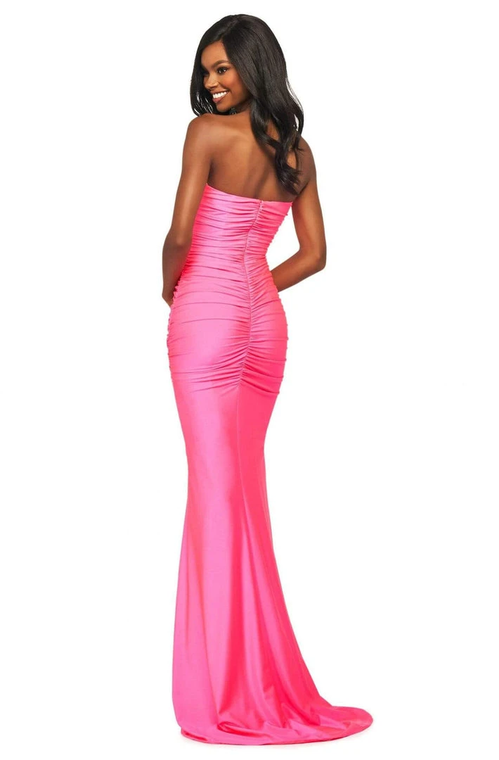 Sherri Hill - 53596 Long Strapless Ruched Jersey Dress 4 Sherri Hill - 53596 Long Strapless Ruched Jersey Dress