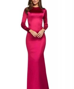 Sherri Hill - 53606 Long Sleeve Fitted Open Back Gown