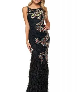 Sherri Hill - 53608 Fitted Beaded Feather Dress