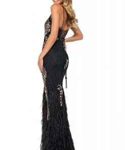 Sherri Hill - 53608 Fitted Beaded Feather Dress