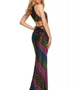 Sherri Hill - 53613 Halter Long Beaded Dress 7 Sherri Hill - 53613 Halter Long Beaded Dress