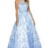 Sherri Hill - 53620 Lace Applique Halter Neck Ballgown