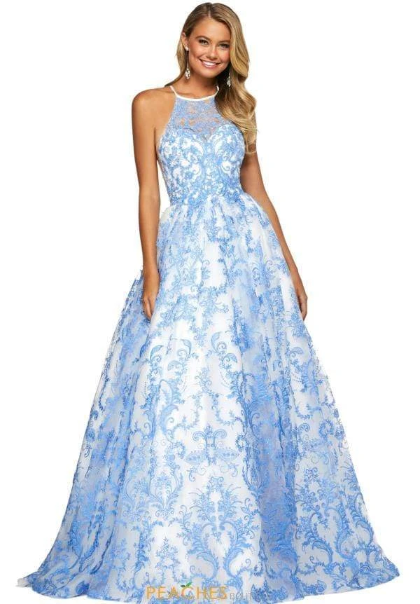 Sherri Hill - 53620 Lace Applique Halter Neck Ballgown 3 Sherri Hill - 53620 Lace Applique Halter Neck Ballgown