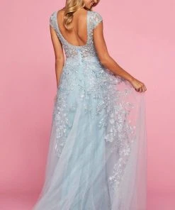 Sherri Hill - 53621 Bateau Long A-Line Dress