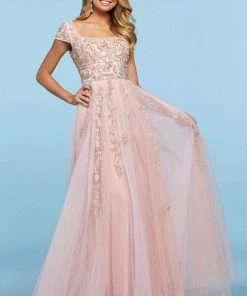 Sherri Hill - 53623 Square Neck Long A-Line Dress