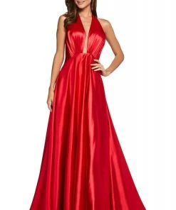 Sherri Hill - 53624 Plunging Halter Neck Long A Line Dress 7 Sherri Hill - 53624 Plunging Halter Neck Long A Line Dress