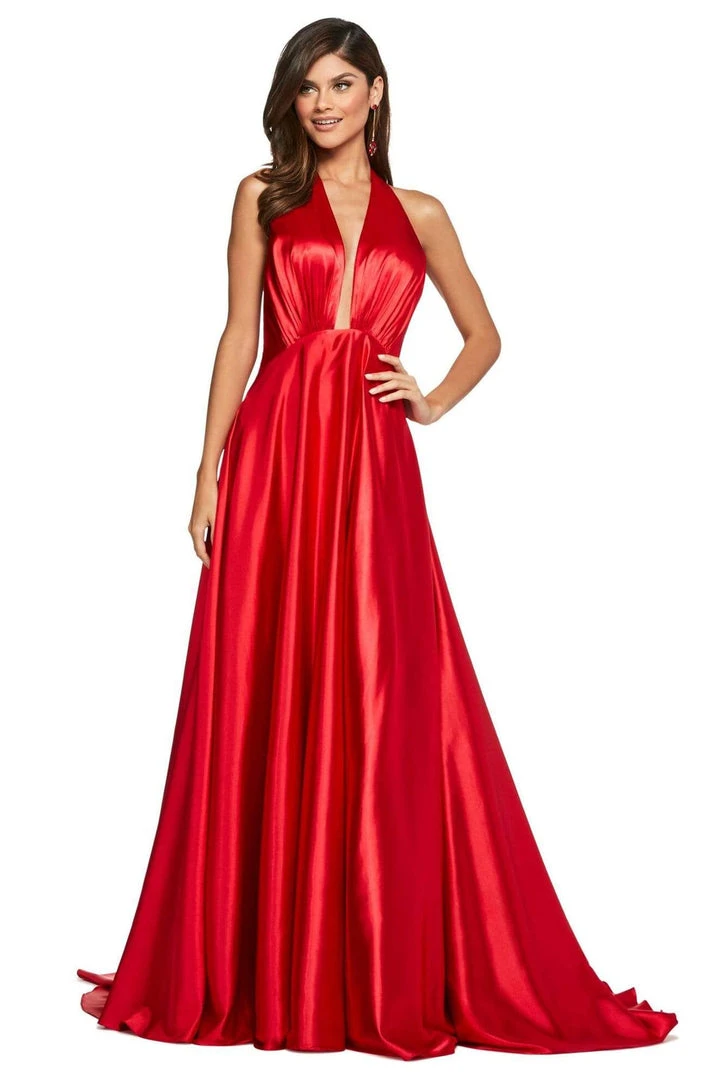 Sherri Hill - 53624 Plunging Halter Neck Long A Line Dress 5 Sherri Hill - 53624 Plunging Halter Neck Long A Line Dress