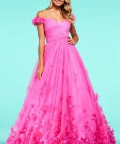 Sherri Hill - 53636 Floral Off-Shoulder Long Dress