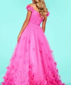 Sherri Hill - 53636 Floral Off-Shoulder Long Dress 7 Sherri Hill - 53636 Floral Off-Shoulder Long Dress