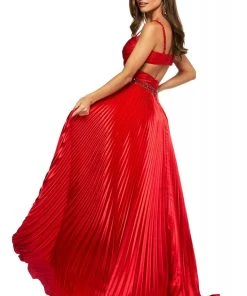 Sherri Hill - 53644 Ruched V-Neck A Line Long Dress