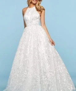 Sherri Hill - 53655 Halter Sequins A-Line Dress