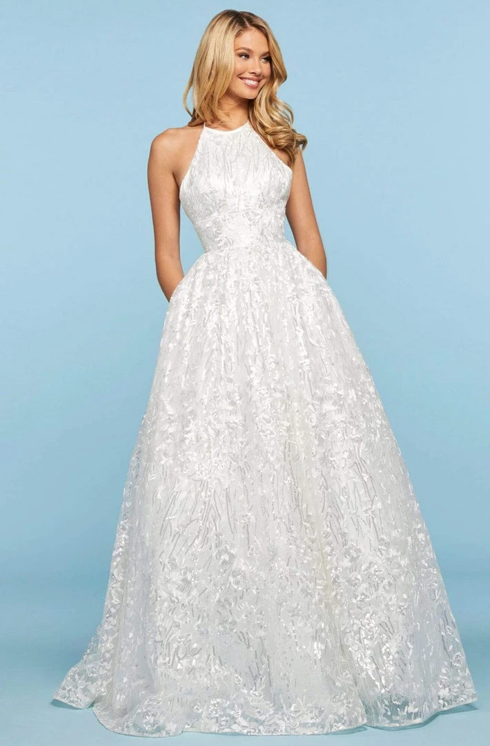 Sherri Hill - 53655 Halter Sequins A-Line Dress 5 Sherri Hill - 53655 Halter Sequins A-Line Dress