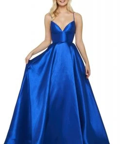 Sherri Hill - 53661 V-Neck Spaghetti Strapped Taffeta Dress 9 Sherri Hill - 53661 V-Neck Spaghetti Strapped Taffeta Dress