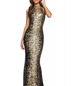 Sherri Hill - 53667 High Neckline Sequin Sheath Dress