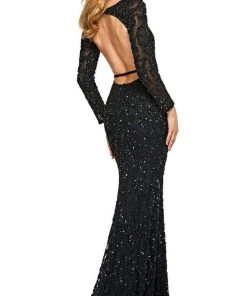 Sherri Hill - 53670 Long Sleeve Fitted Sheath Dress 6 Sherri Hill - 53670 Long Sleeve Fitted Sheath Dress