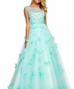 Sherri Hill - 53684 Bateau Beaded Ballgown Dress