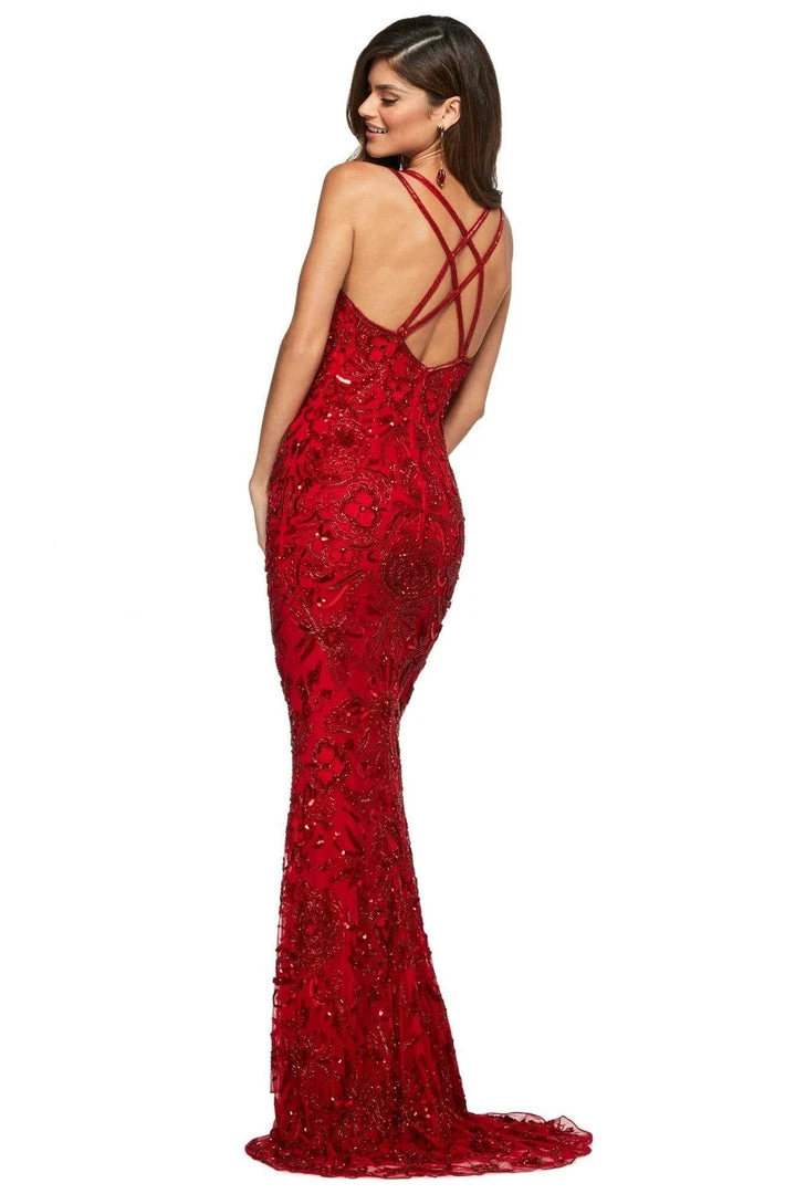 Sherri Hill - 53689 V-Neck Beaded Sheath Dress 4 Sherri Hill - 53689 V-Neck Beaded Sheath Dress