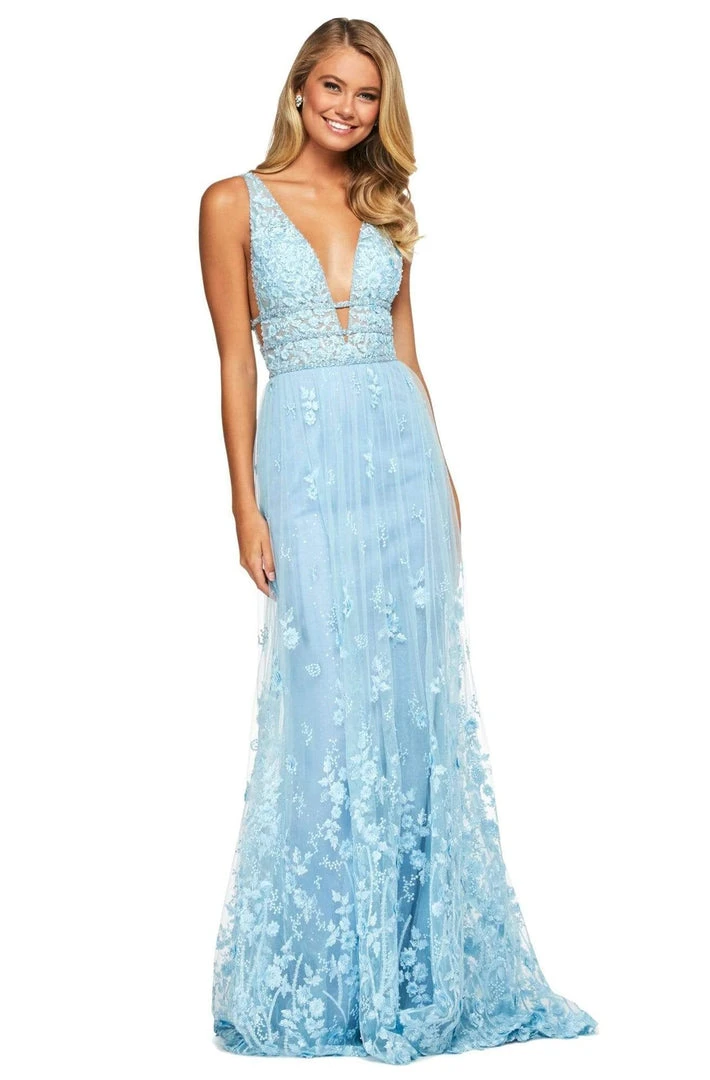 Sherri Hill - 53695 V-Neck Beaded A-Line Dress 3 Sherri Hill - 53695 V-Neck Beaded A-Line Dress