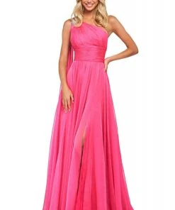Sherri Hill - 53698 Chiffon Single Shoulder A-Line Dress