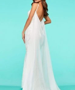 Sherri Hill - 53711 V-Neck Chiffon Sheath Dress