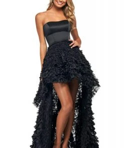 Sherri Hill - 53720 Ruffled Strapless High-Low Dress