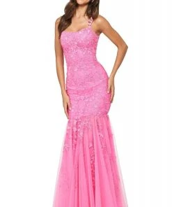 Sherri Hill - 53723 Plunging Scooped Back Fitted Lace Dress 11 Sherri Hill - 53723 Plunging Scooped Back Fitted Lace Dress