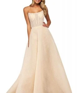 Sherri Hill - 53731 Corset Strapless A-Line Dress