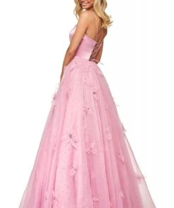 Sherri Hill - 53744 Scoop Floral Applique A-Line Dress 5 Sherri Hill - 53744 Scoop Floral Applique A-Line Dress