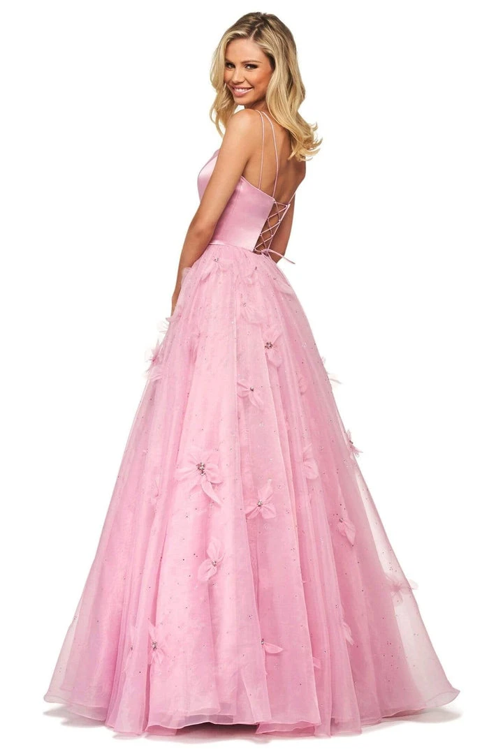 Sherri Hill - 53744 Scoop Floral Applique A-Line Dress 4 Sherri Hill - 53744 Scoop Floral Applique A-Line Dress