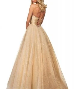 Sherri Hill - 53747 Semi-Sweetheart Strapless Glitter Tulle Dress