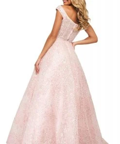 Sherri Hill - 53758 Cap Sleeve Sequins Ballgown Dress 5 Sherri Hill - 53758 Cap Sleeve Sequins Ballgown Dress