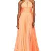 Sherri Hill - 53761 Keyhole Slit Halter Chiffon A-Line Dress 2 Sherri Hill - 53761 Keyhole Slit Halter Chiffon A-Line Dress