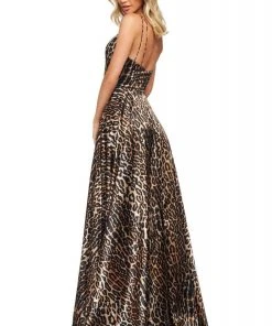 Sherri Hill - 53772 V-Neck Satin A-Line Dress 5 Sherri Hill - 53772 V-Neck Satin A-Line Dress