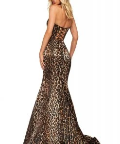 Sherri Hill - 53773 Straight-Across Lace-Up Fitted Dress 5 Sherri Hill - 53773 Straight-Across Lace-Up Fitted Dress