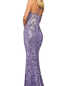 Sherri Hill - 53791 Single Shoulder Applique Sheath Dress